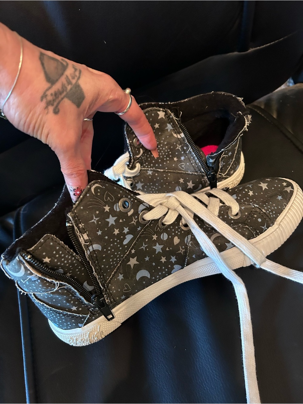 Blowfish Malibu Star & Moon High-Top Sneakers - Black Size 5 Women’s